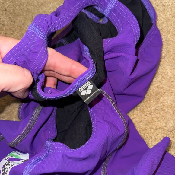 ARENA WOMENS SWIMMING TECH SUIT SIZE 26 FINA APPROVED PURPLE - Picture 3 of 3
